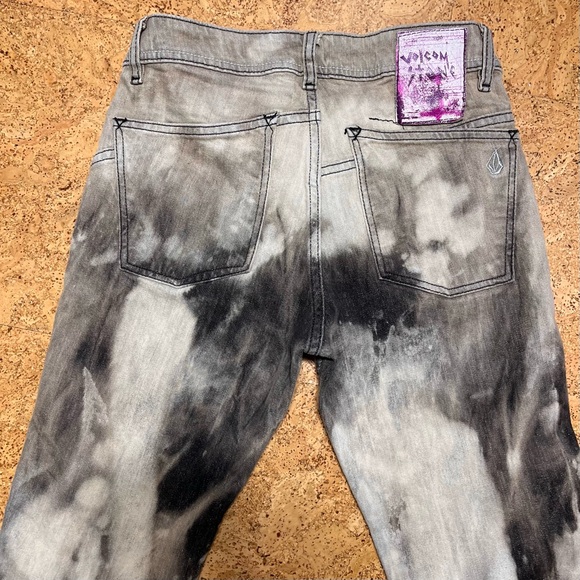 Volcom Stone Boardwear Vintage Tie Dye Acid Wash Jeans In Brown Sz 30 - Picture 11 of 15